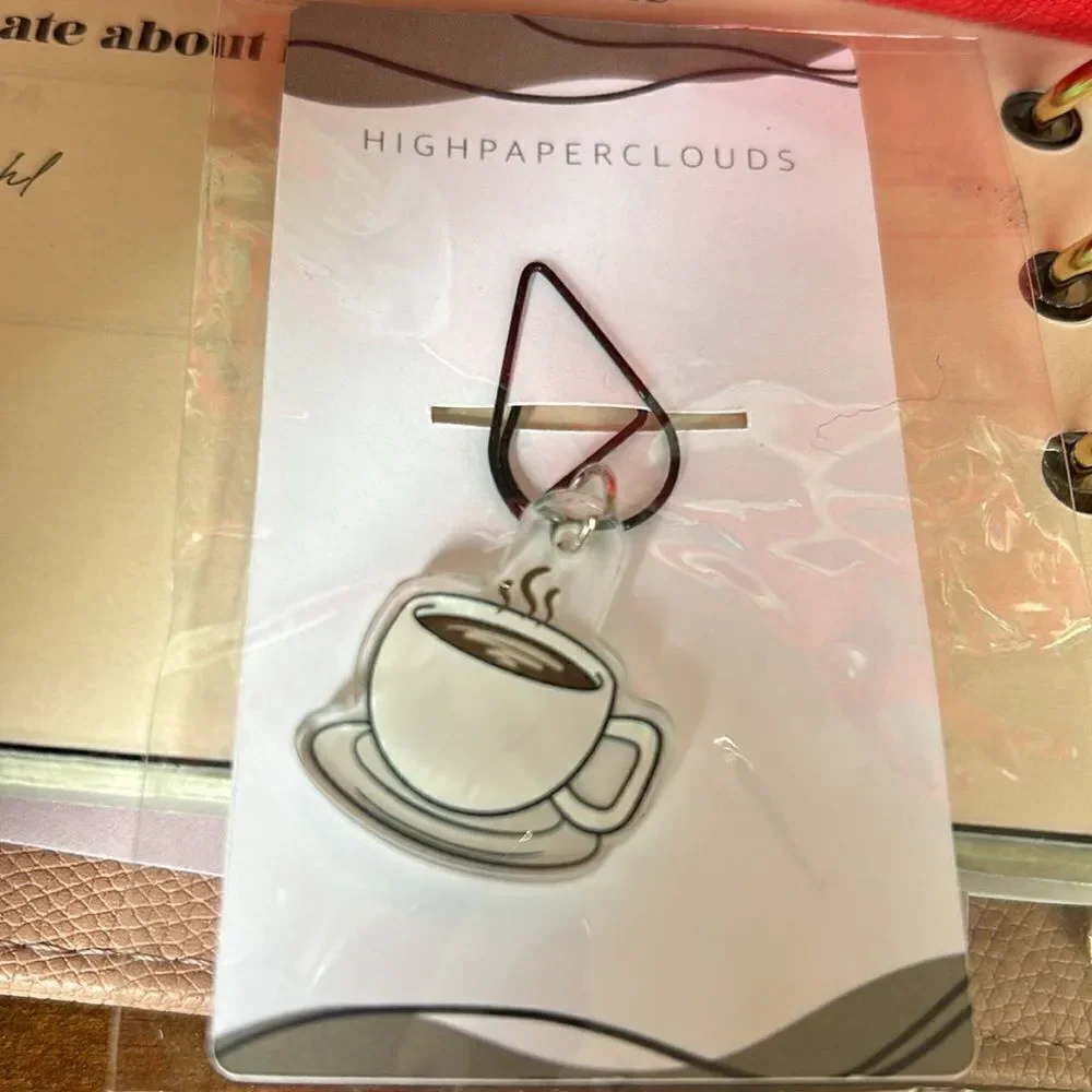 High Paper clouds charm Pin bundle of 2 coffee acrylic design NWT